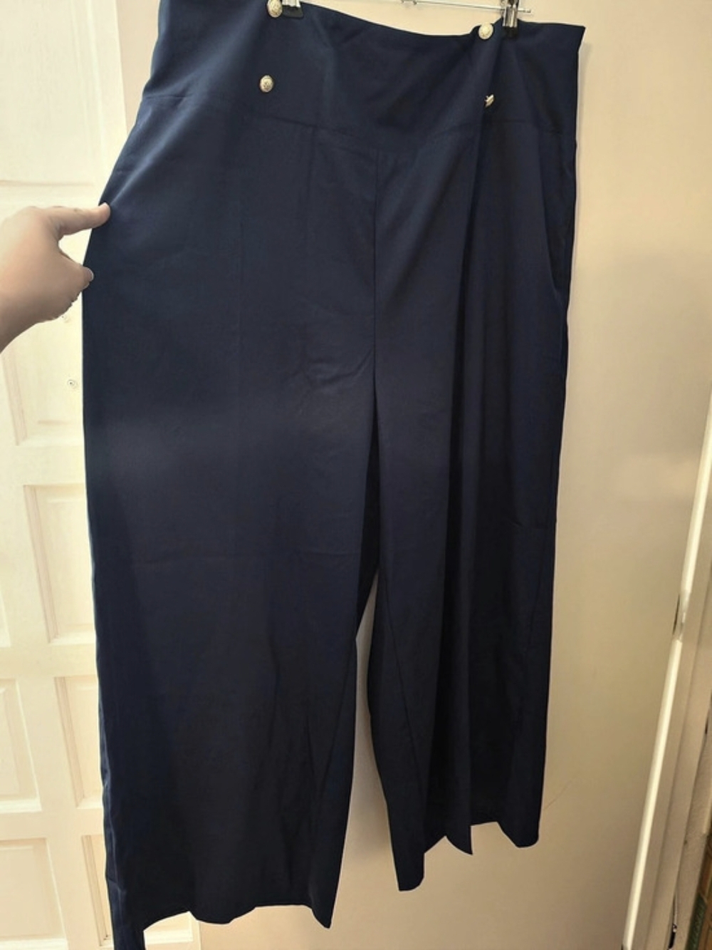 SHEIN Curve wide-leg pants Wide Leg Pants in Blue Size 2XL Like New